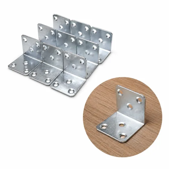 Kit 10 Cantoneira L 40x40mm 6 Furos Aço Galvanizado