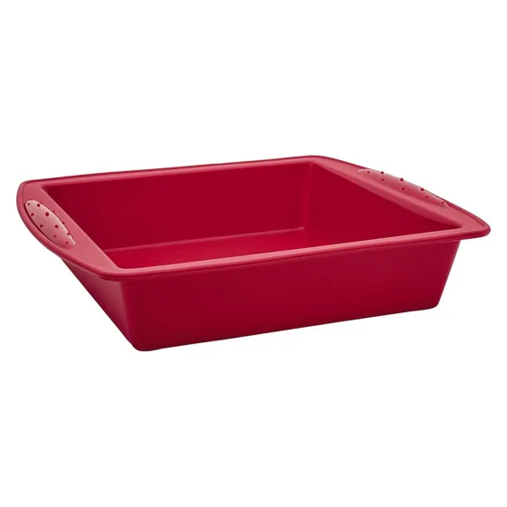 Assadeira Quadrada de Silicone - Vermelha - Euro Home
