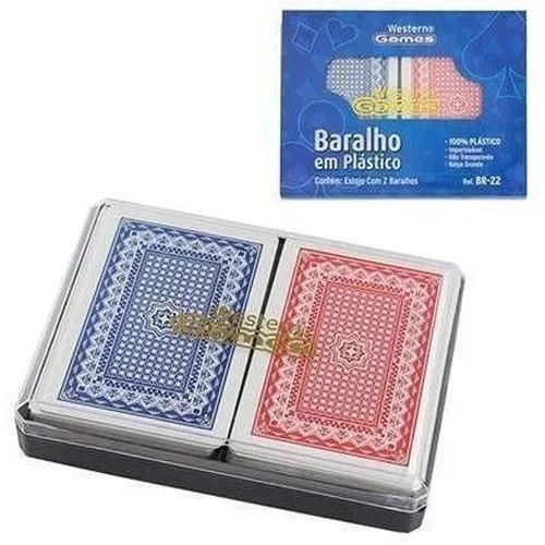 Baralho Plástico Western - 2 Baralhos - Azul e Vermelho