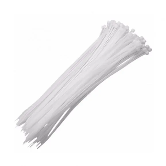 Abraçadeira de Nylon 2,5X200mm Branca 100 Peças F-34