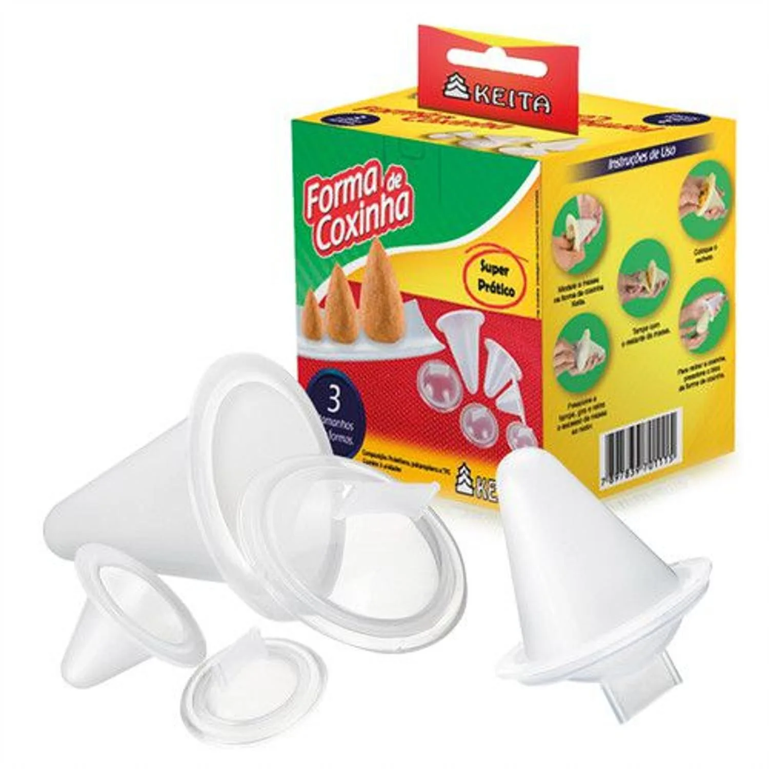 Kit Conjunto De Formas Para Fazer Coxinha Keita - 3 Tamanhos - Imagem 2