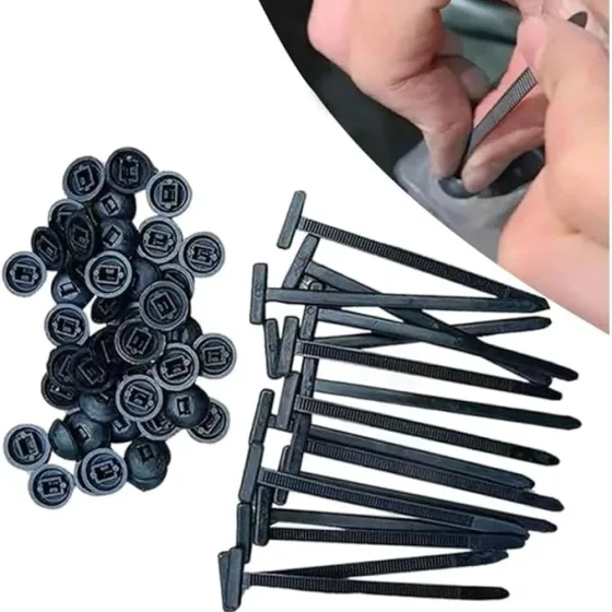 Abraçadeira de Nylon Tipo T 90mm 100 Peças Automotiva