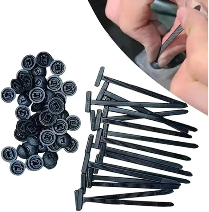Abraçadeira de Nylon Tipo T 90mm 100 Peças Automotiva