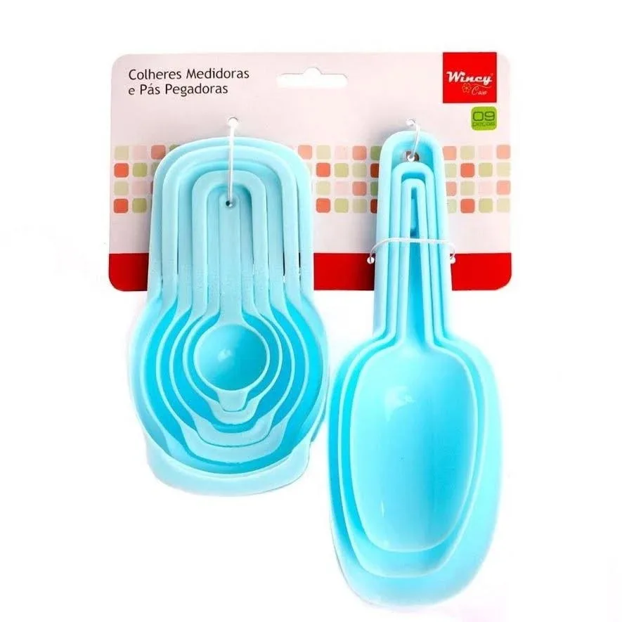 Kit Conjunto Medidor Colheres e Pá Pegadora - 9 Peças