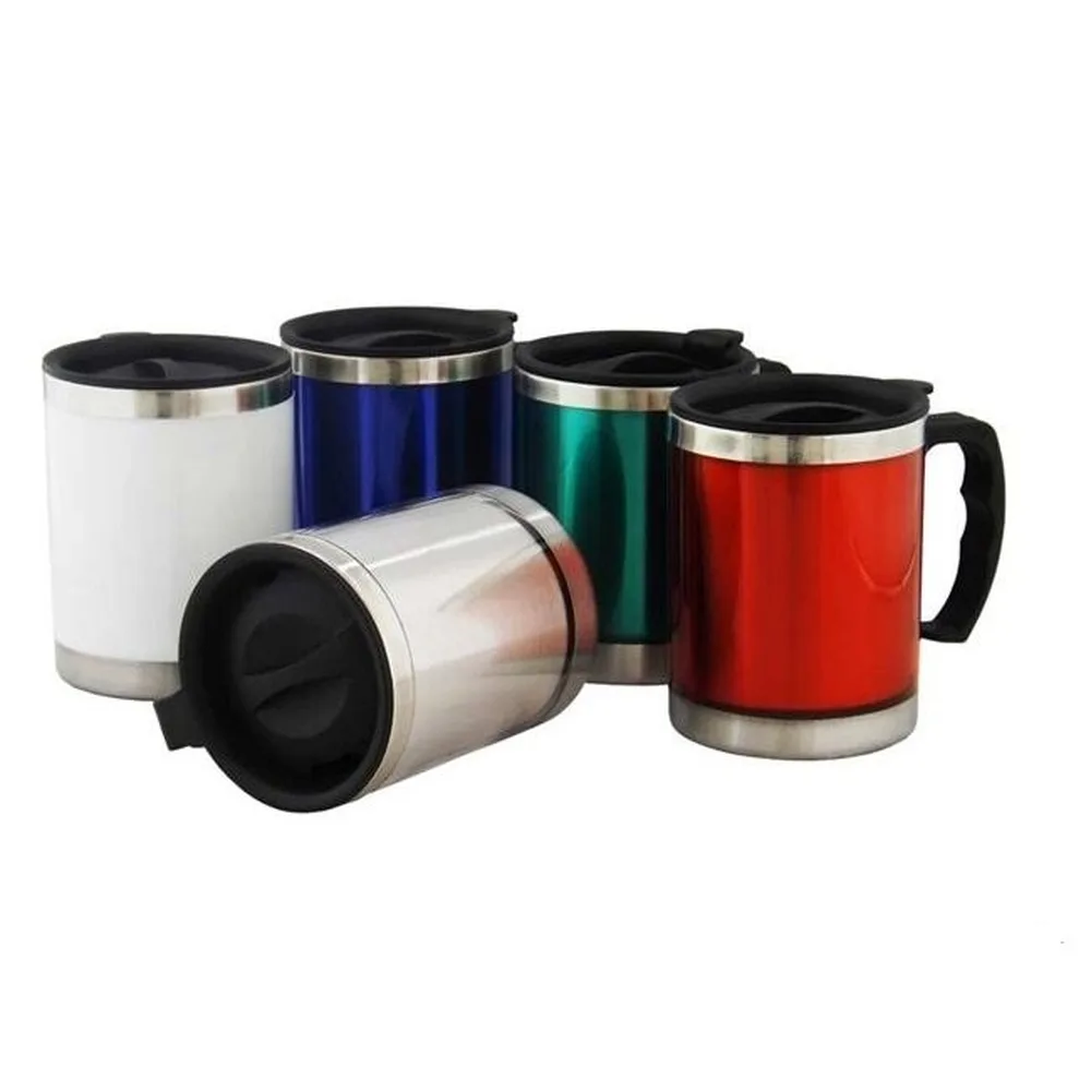Caneca Térmica inox de viagem com tampa 11 x 8,5 - 450 Ml - Imagem 2