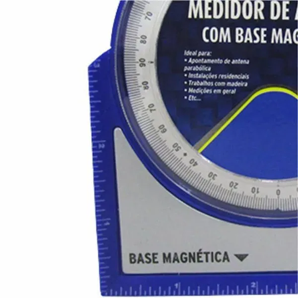 Medidor De Ângulo Com Base Magnética De 0 A 90° 12,8x11cm Na Cartela