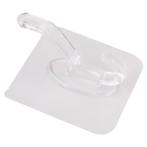 Kit 6 Cabide / Gancho Duplo Adesivo Transparente Acrilico