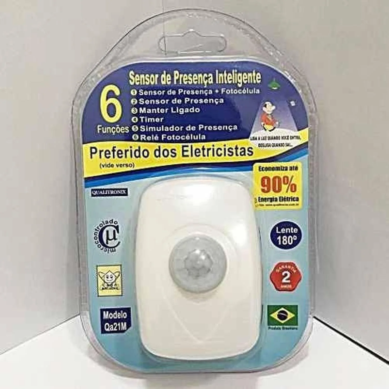 Sensor De Presença Parede Interno Bivolt Qualitronix Qa21M - Imagem 2