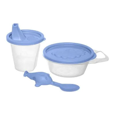 Kit Infantil Divertido 3 Peças Com Colher Aviãozinho - Imagem 3