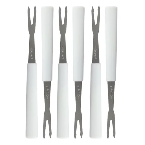 Conjunto Garfos Petiscos Branco Inox 6 Peças 13 Cm Hauskraft