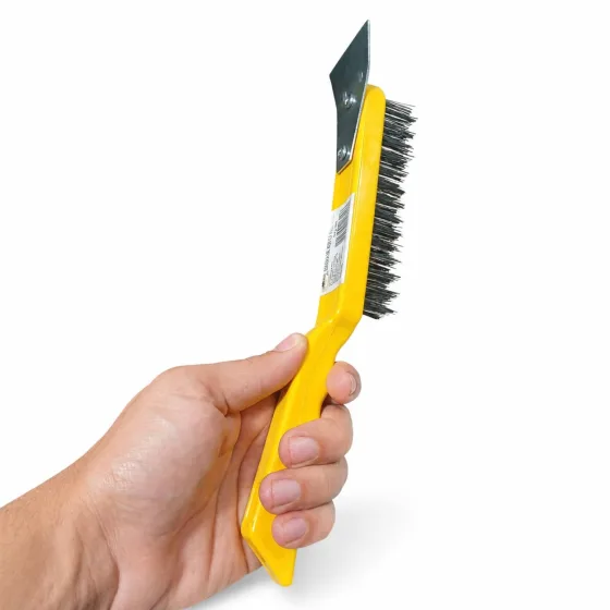 Escova de Aço com Raspador para Limpeza Pesada