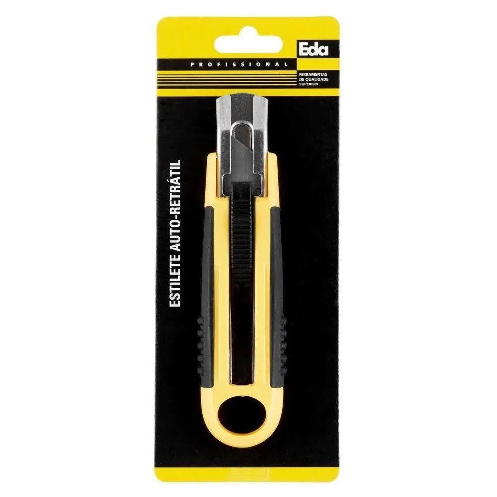 Estilete Auto Retrátil 14 Cm Cabo Emborrachado Eda - Imagem 2