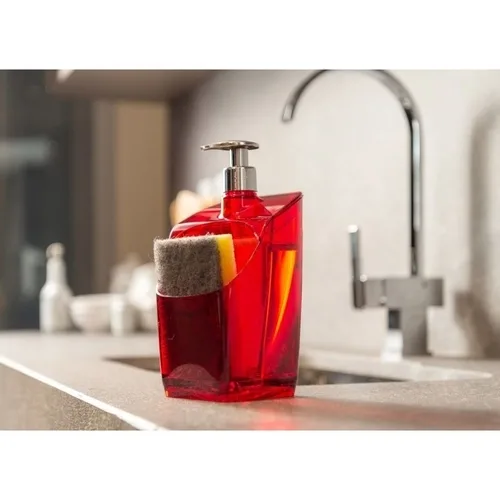 Porta Detergente e Esponja Vermelho Translúcido UZ Dispenser - Imagem 2