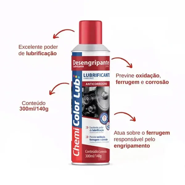 Lubrificante Desengripante Spray 300ml Chemicolor - Imagem 2