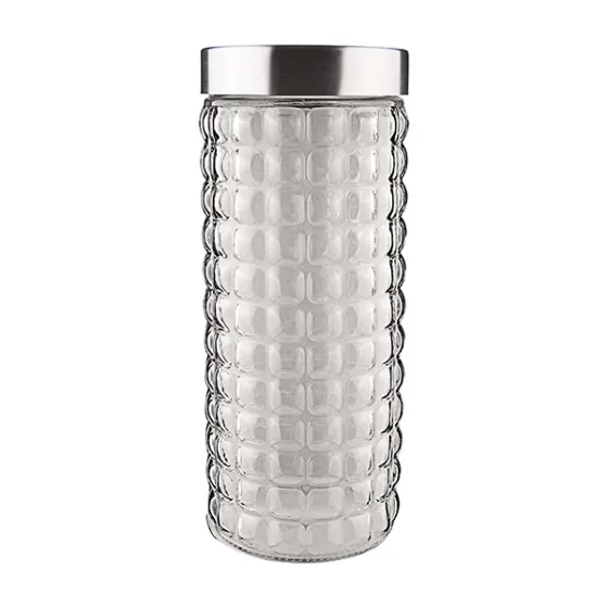 Pote de Vidro com Tampa Inox Bubble 2 Litros