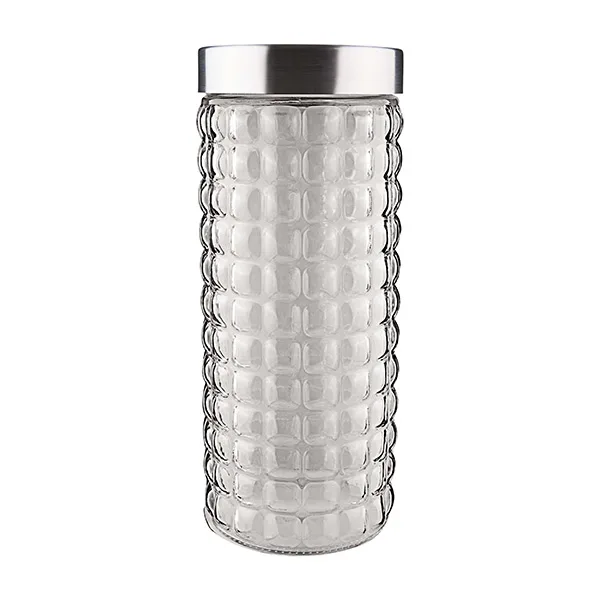 Pote de Vidro com Tampa Inox Bubble 2 Litros