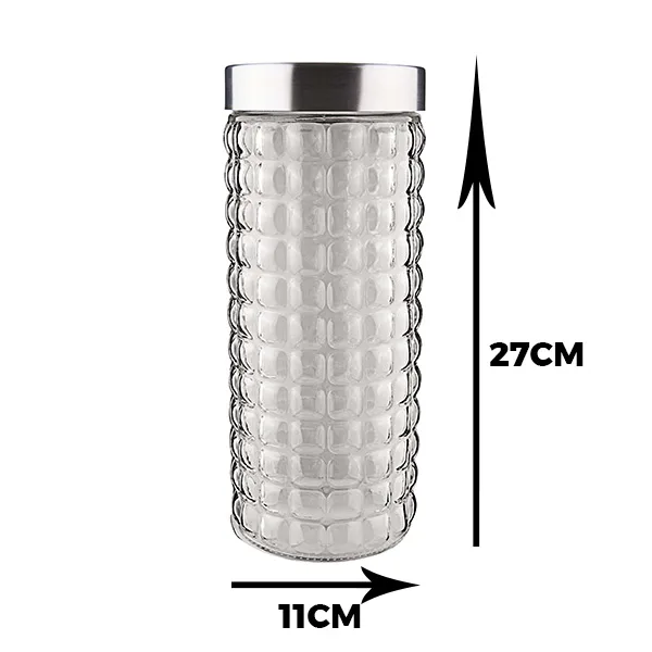 Pote de Vidro com Tampa Inox Bubble 2 Litros - Imagem 2