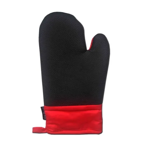 Luva Para Cozinha Silicone Térmica Com Neoprene Vermelha Preta