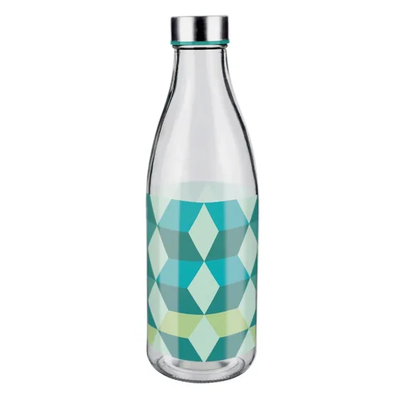 Garrafa de Vidro Geométrico Euro Decoração