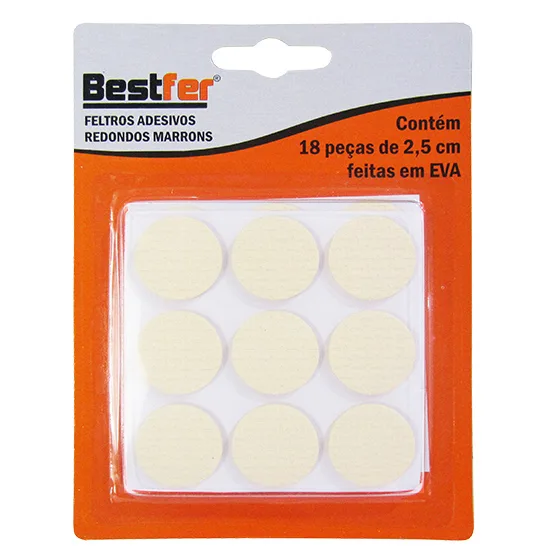 Protetor Autoadesivo Para Moveis Em Eva Redondo Creme 2,5cm