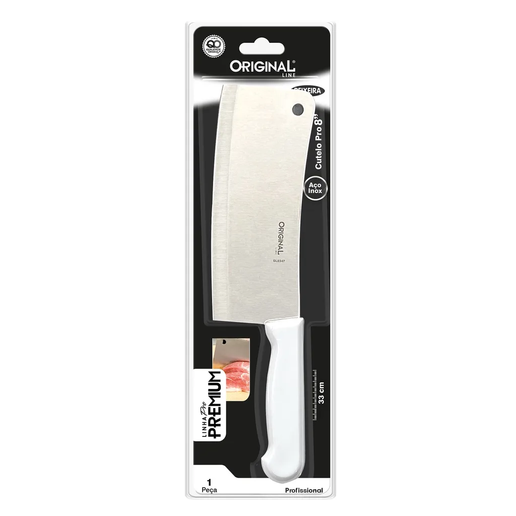Cutelo 8 Polegadas Aço Inox Premium 33cm