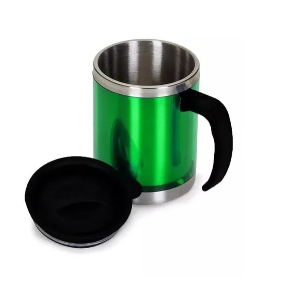 Caneca Térmica inox de viagem com tampa 11 x 8,5 - 450 Ml - Imagem 4