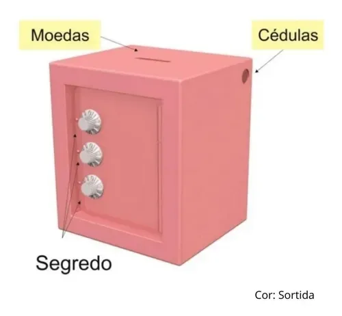 Cofrinho Com Segredo Para Moedas Cédulas Em Aço Fercar - Imagem 2