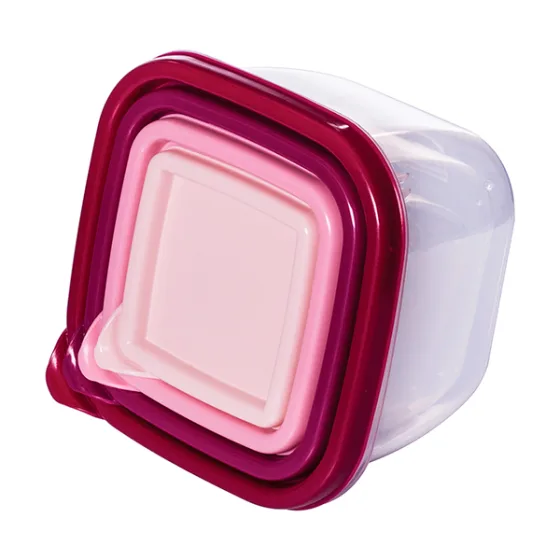 Conjunto de Potes de Plástico Quadrados Conect - 4 Unidades
