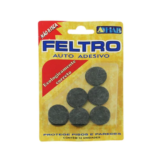 Feltro Adesivo Para Pés de Cadeiras 30mm C/12
