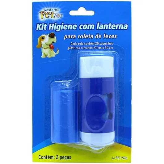 Kit higiene com lanterna para coleta de fezes Pet