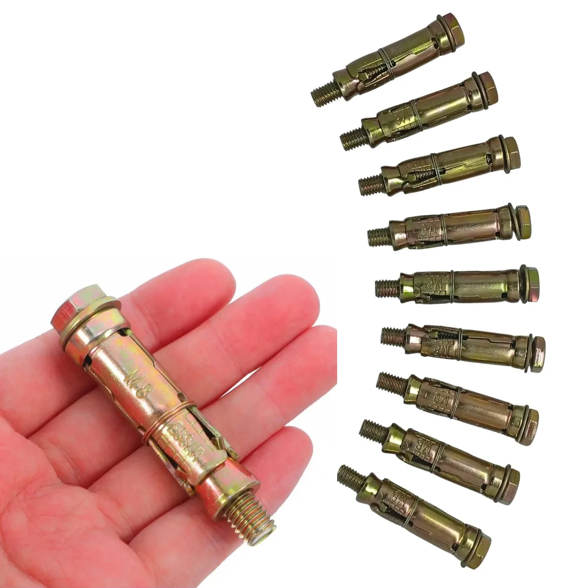 Chumbador Parabolt M8 X 60MM Aço Bicromatizado Kit 10 Peças