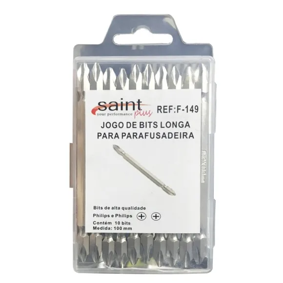 10 Bits Ponta Dupla Philips Longa 100mm Imantada Ph2 - F-149 - Imagem 2