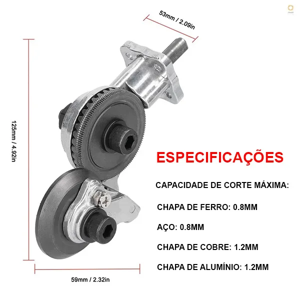 Cortador de Chapas de Metal Para Parafusadeira e Furadeira - Imagem 2