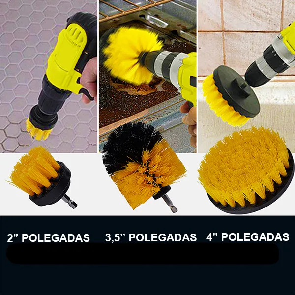 Kit 3 Escovas Rotativas Para Uso Em Furadeira/parafusadeira F-302 - Imagem 3