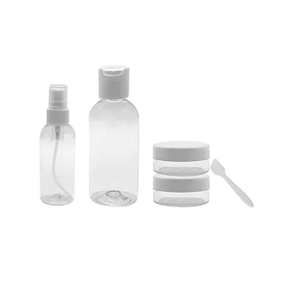 Kit de Frascos para Viagem com 5 Peças e Necessaire