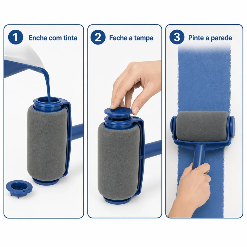 Rolo de Pintura com Reservatório Antirrespingo 500ml - Imagem 3