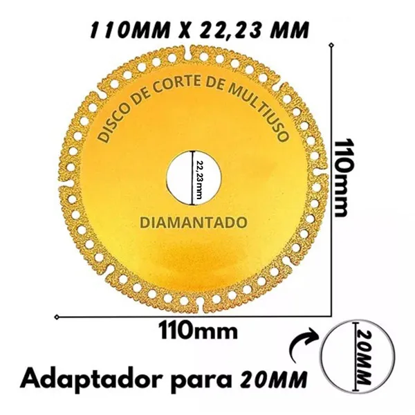 Disco de Corte Diamantado Multiuso 110mm x 22,23mm - Imagem 5