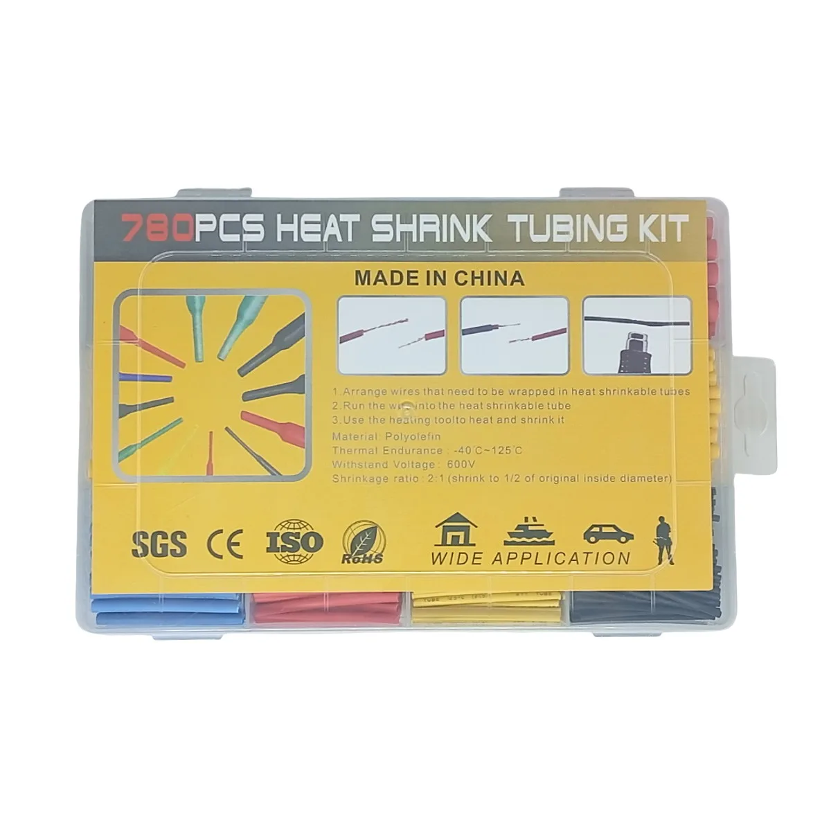 Kit Tubo Termo Retrátil Colorido 780 Peças 1mm a 14mm - Pen Tech - Imagem 2