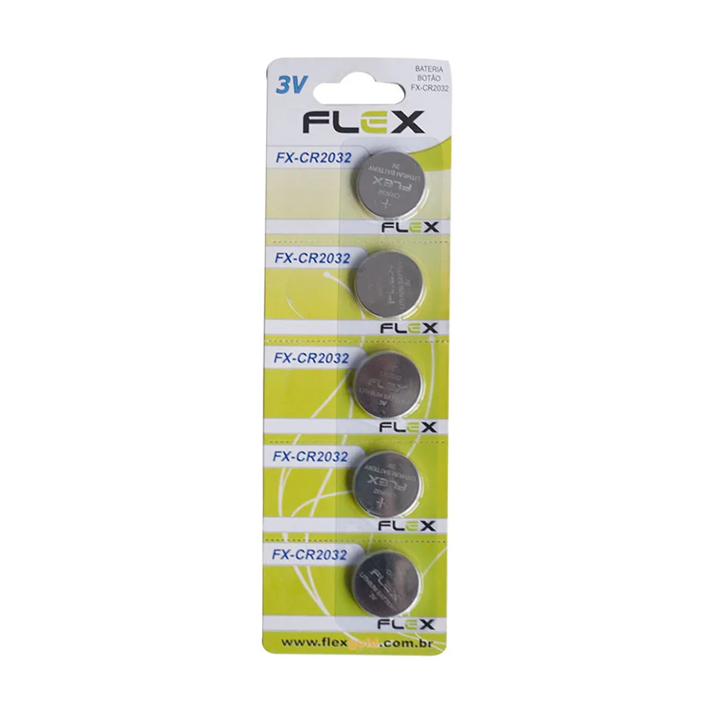 Bateria CR2032 De Lithium Botão 3v Flex Gold com 5 Unidades - Imagem 3