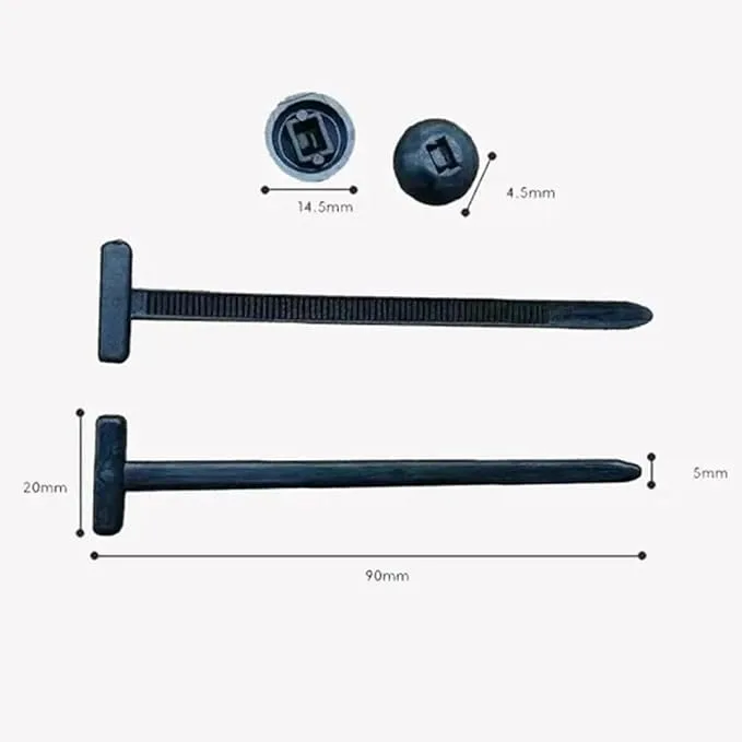 Abraçadeira de Nylon Tipo T 90mm 100 Peças Automotiva - Imagem 3