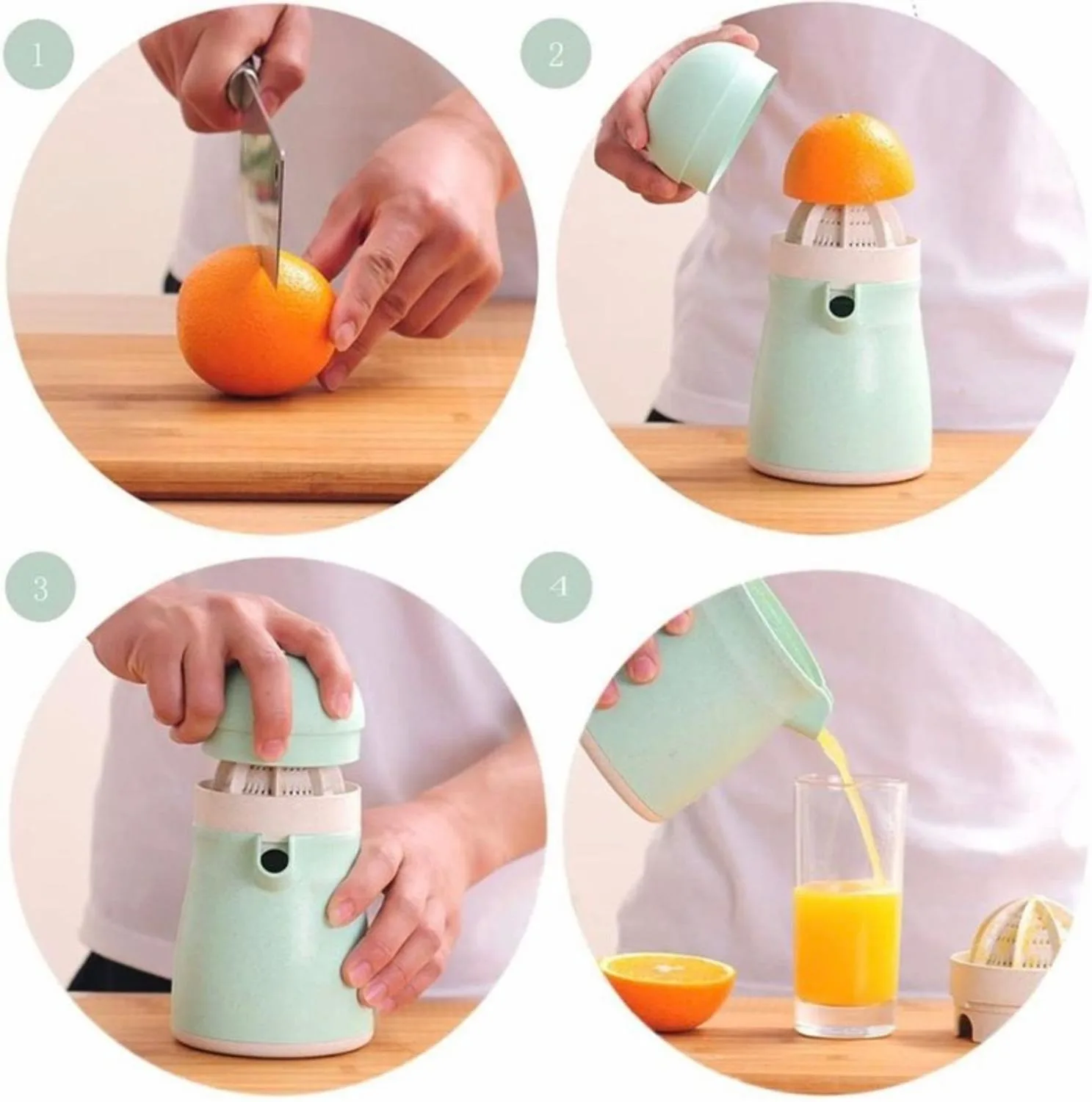 Espremedor de Frutas Laranja Limão Manual de Plástico 300ml - Imagem 3