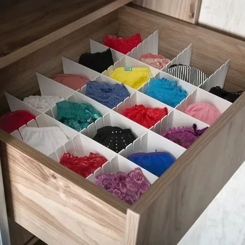 Kit 15 Tiras Organizador Divisória Colméia Gaveta Ajustável - Imagem 3