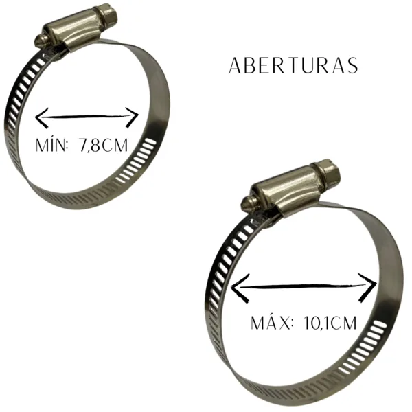 Kit 2 Abraçadeira Ajustável 78 a 101mm Aço Zincado TOP4451 - Imagem 2