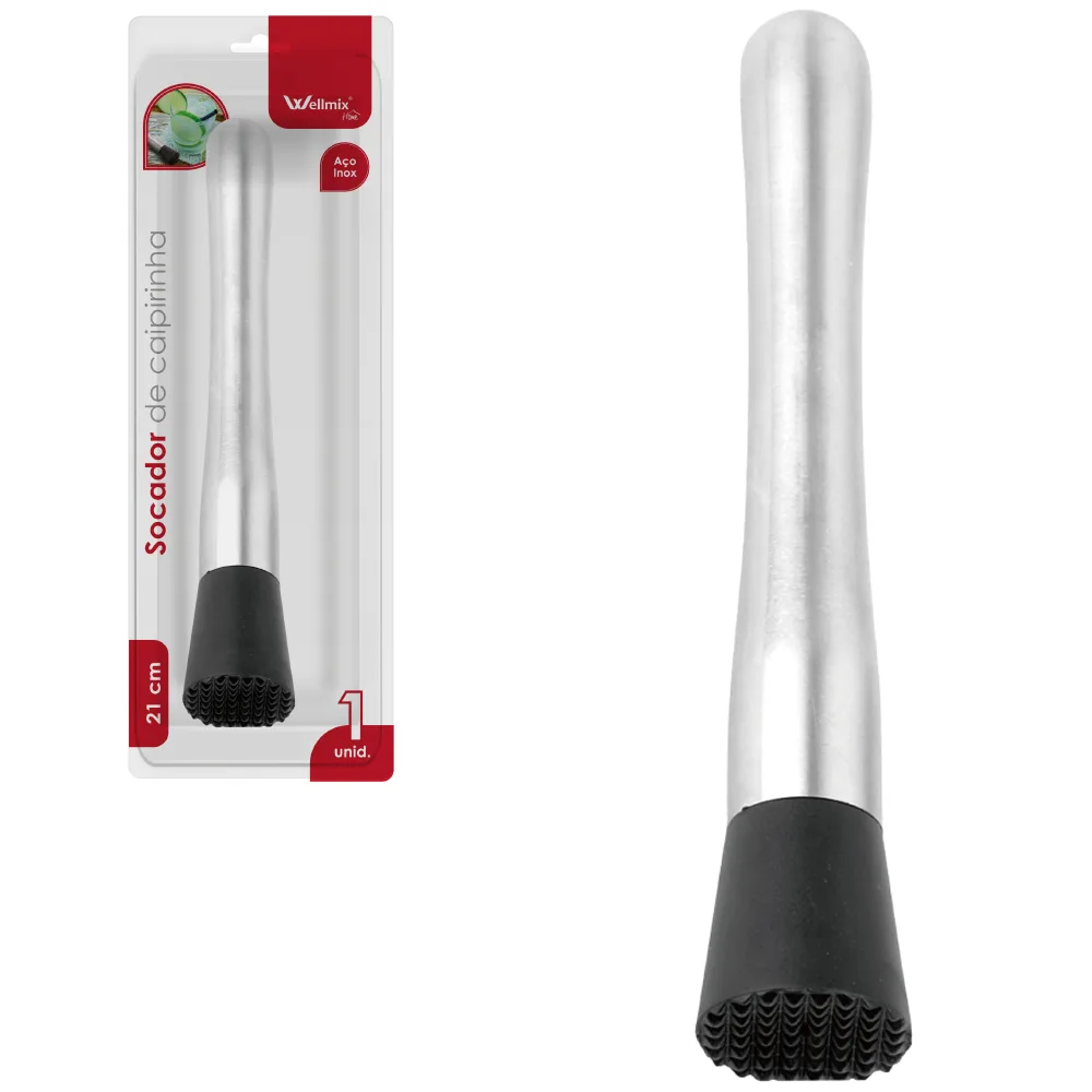 Socador Profissional Para Drinks Inox Caipirinha Bar Cozinha - Imagem 2
