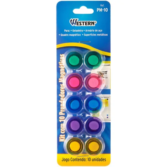 10 Imãs Prendedor Magnético Redondo Geladeira Mural 20mm