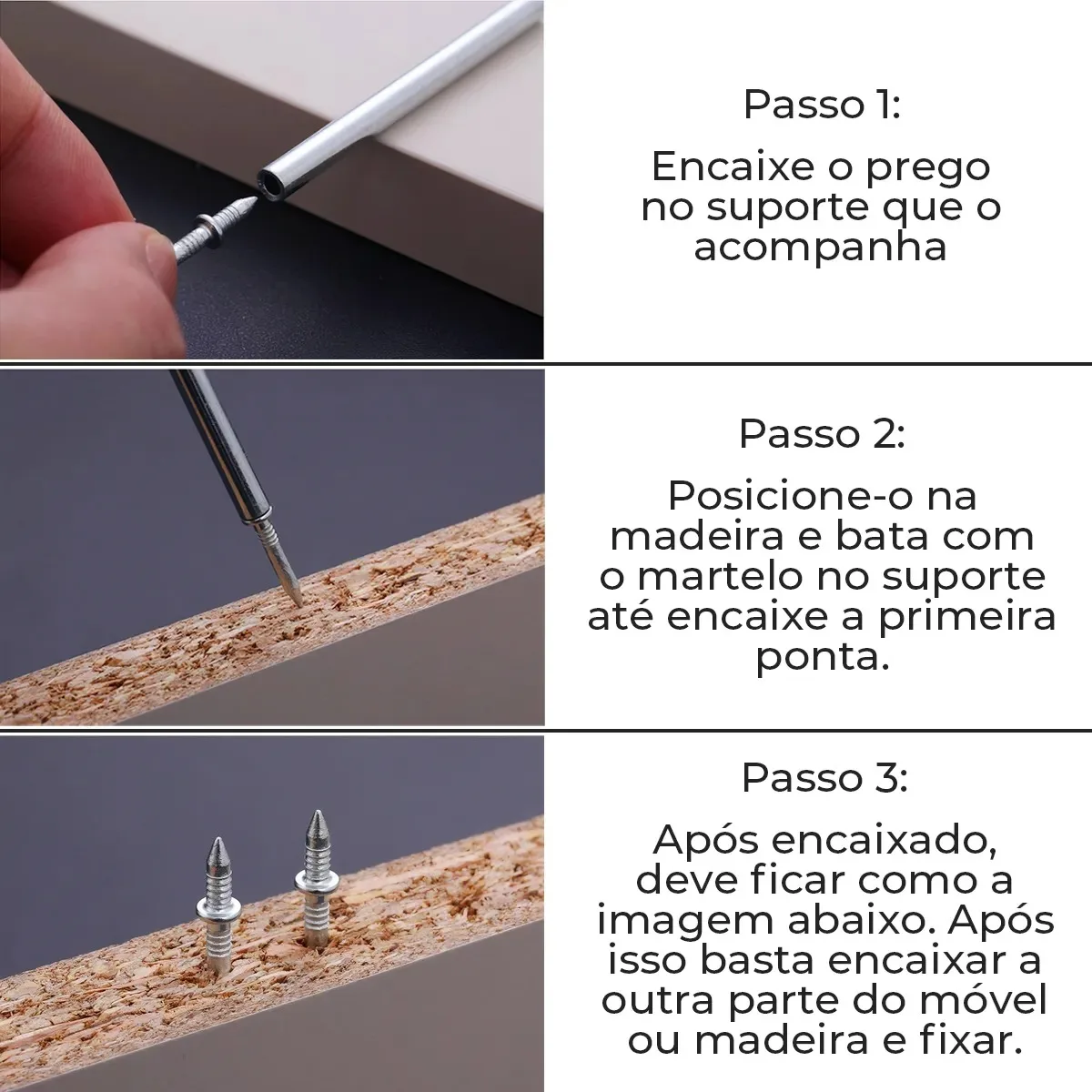 Kit 100 Pregos Ponta Dupla Para Madeira Rodapé Móveis - Imagem 2