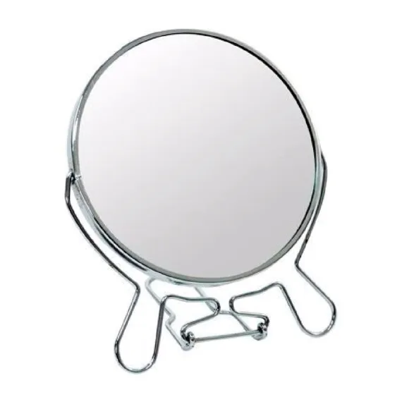 Espelho de Mesa Redondo Dupla Face Com Pedestal 11,5cm