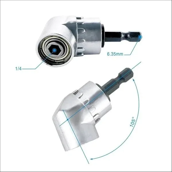 Adaptador Angular Para Parafusadeira 105° Encaixe 1/4 F-193 - Imagem 5