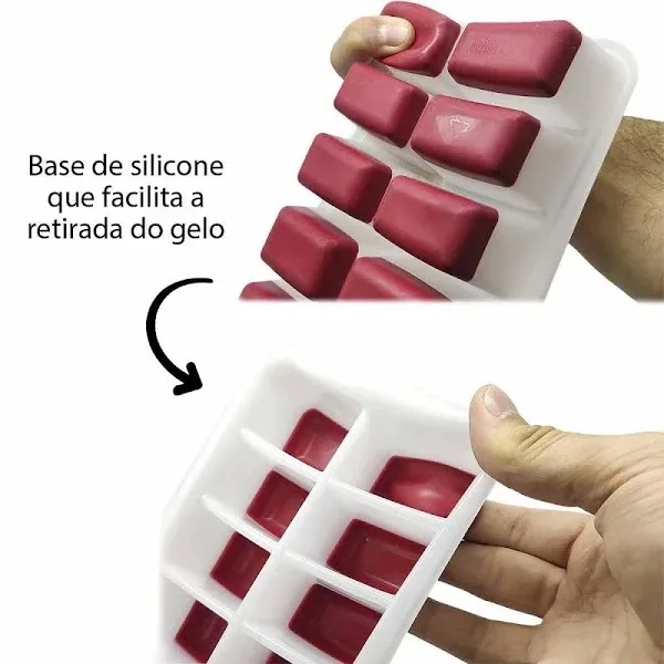 Forma de Gelo com Fundo de Silicone Flexível 16 Cavidades - Imagem 2