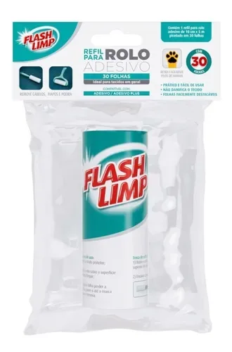 Rolo Tira Pelo Rolo Adesivo Com 2 Refil Flashlimp - Imagem 3